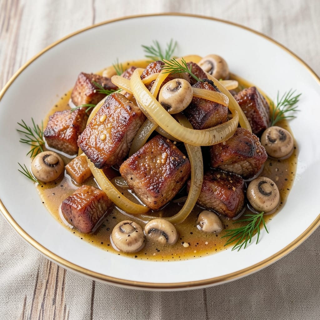 Balthazar Beef Stroganoff Recipe: Mushroom-Infused Cream Sauce Over Tender Beef