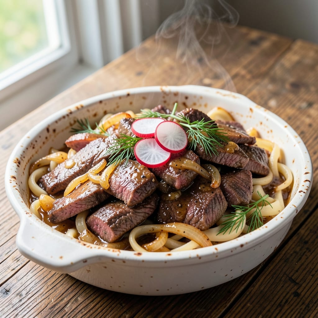 Air Fryer Beef Stroganoff Recipe: Silky Sour Cream Sauce in 25 Minutes