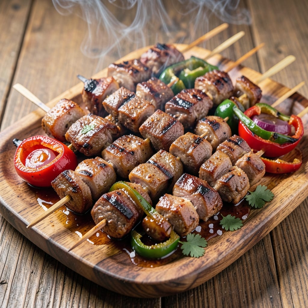 Barbecue Beef Skewers Recipe: Charred, Smoky Skewers With Juicy Centers