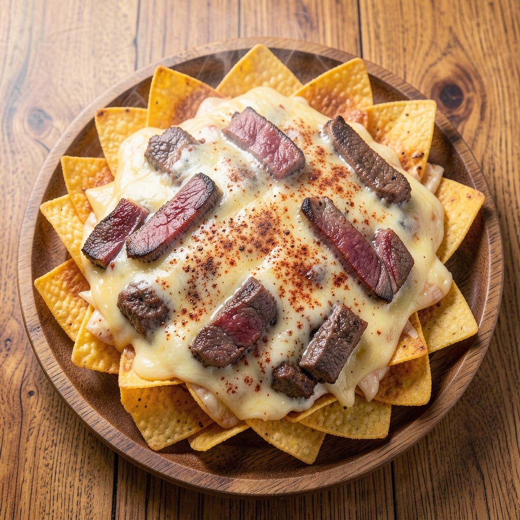 Applebee's Neighborhood Nachos Beef Recipe: Smoky Cumin-Crusted Beef Bites Over Cheesy Tortilla Layers