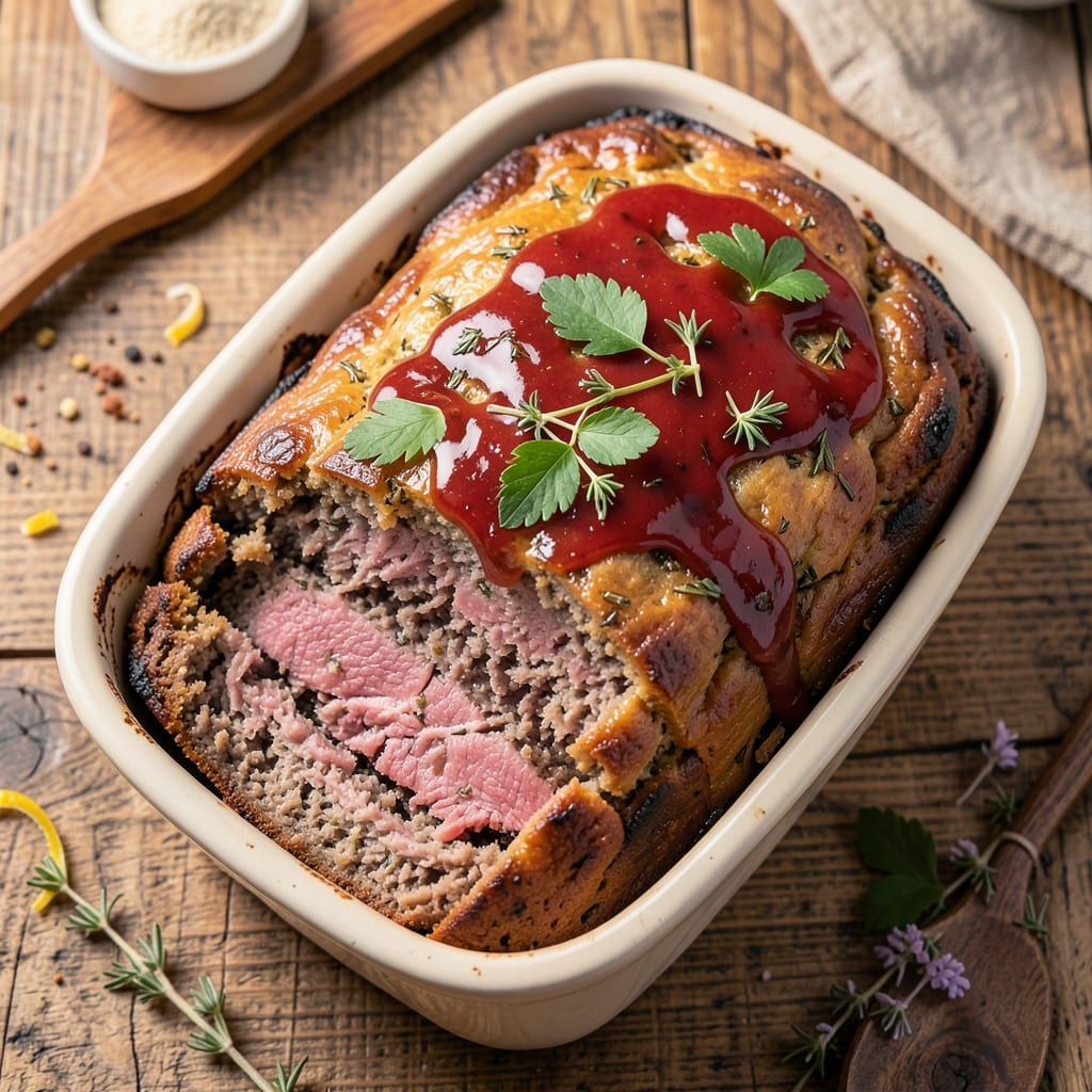 Beef Pork and Veal Meatloaf Recipe: Triple-Meat Richness with Herbed Crust