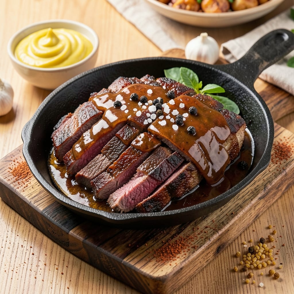 BBQ Pitmasters' Beef Brisket Recipe: Smoked to Glossy, Caramelized Crust Mastery