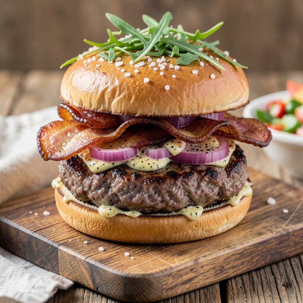 Bacon Ground Beef Burgers Recipe: Smoky-Spiced Crust Meets Juicy Centers