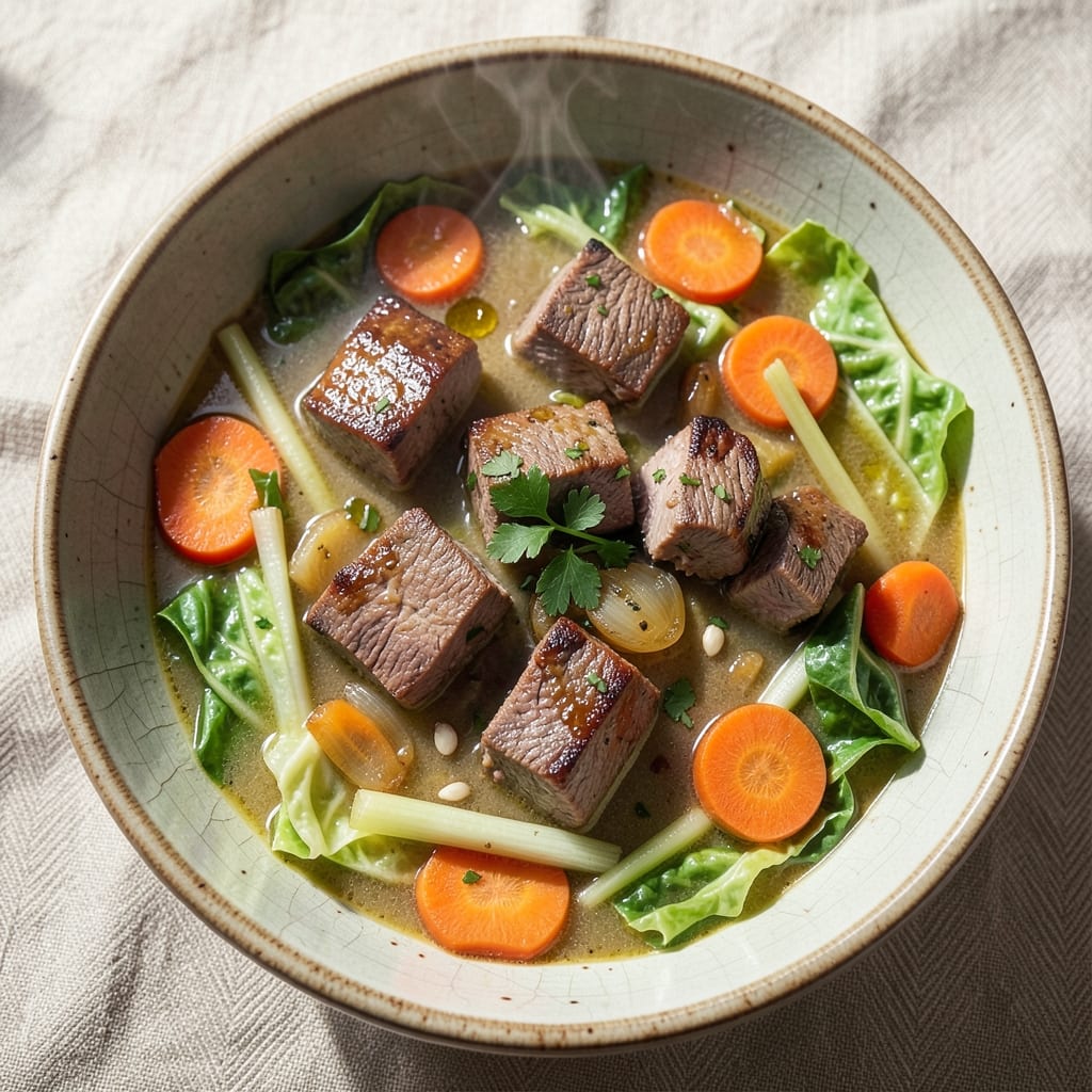Award Winning Vegetable Beef Soup Recipe with Cabbage: Slow-Simmered Umami Depth in One Pot