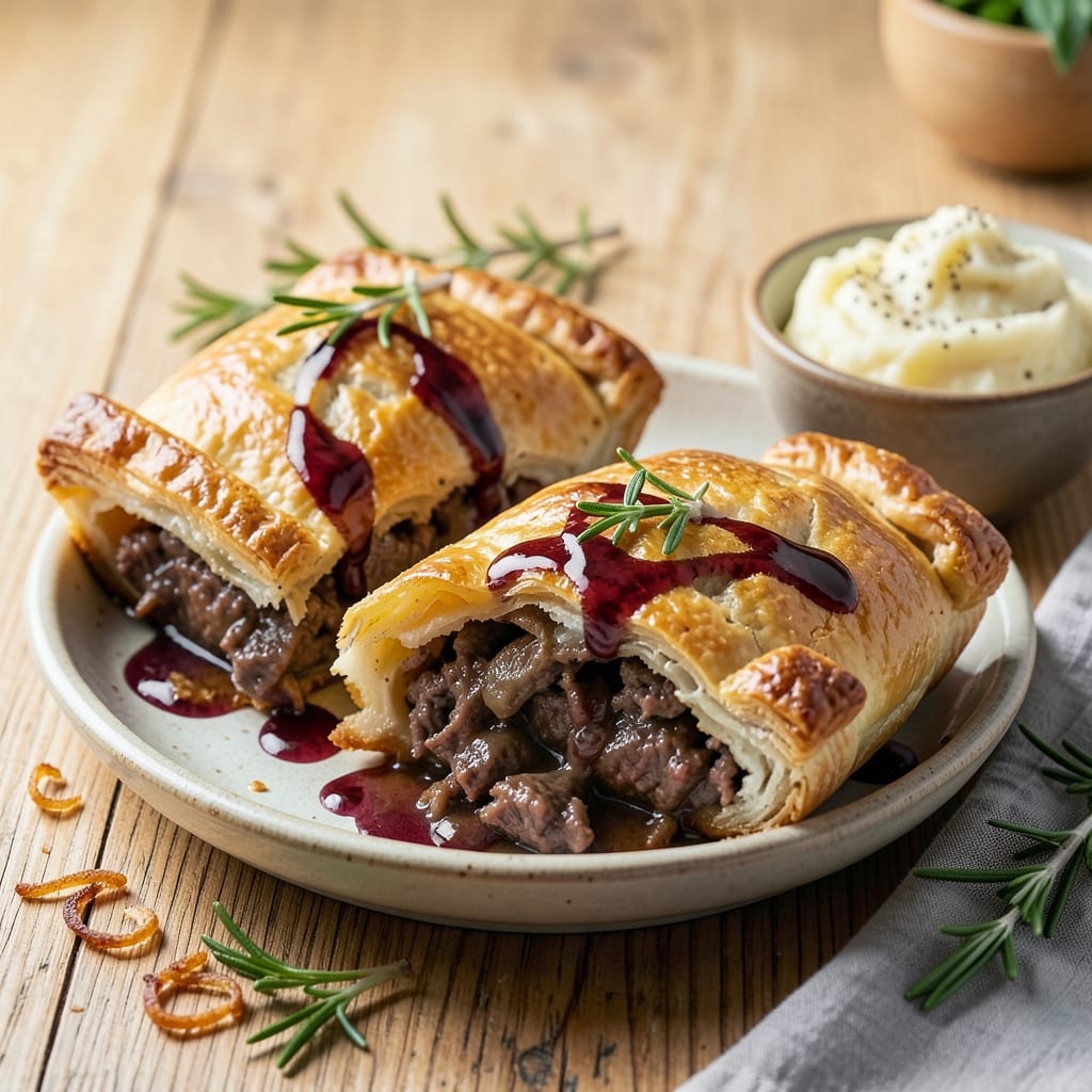 Baked Beef Pies Recipe: Golden Pastry Crusts With Savory Meat Filling