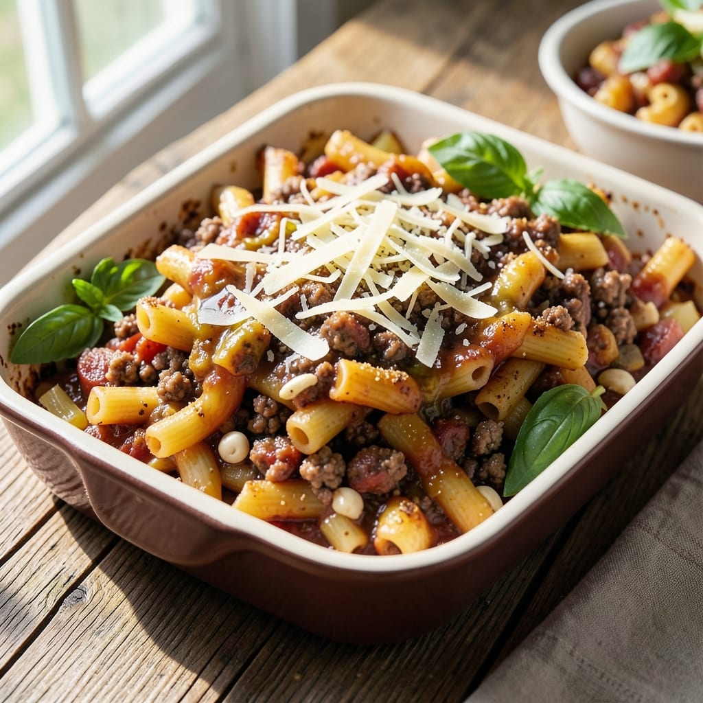 Baked Ziti Recipe with Ground Beef and Sausage: Cheesy Layers That Bake to Bubbly Bliss