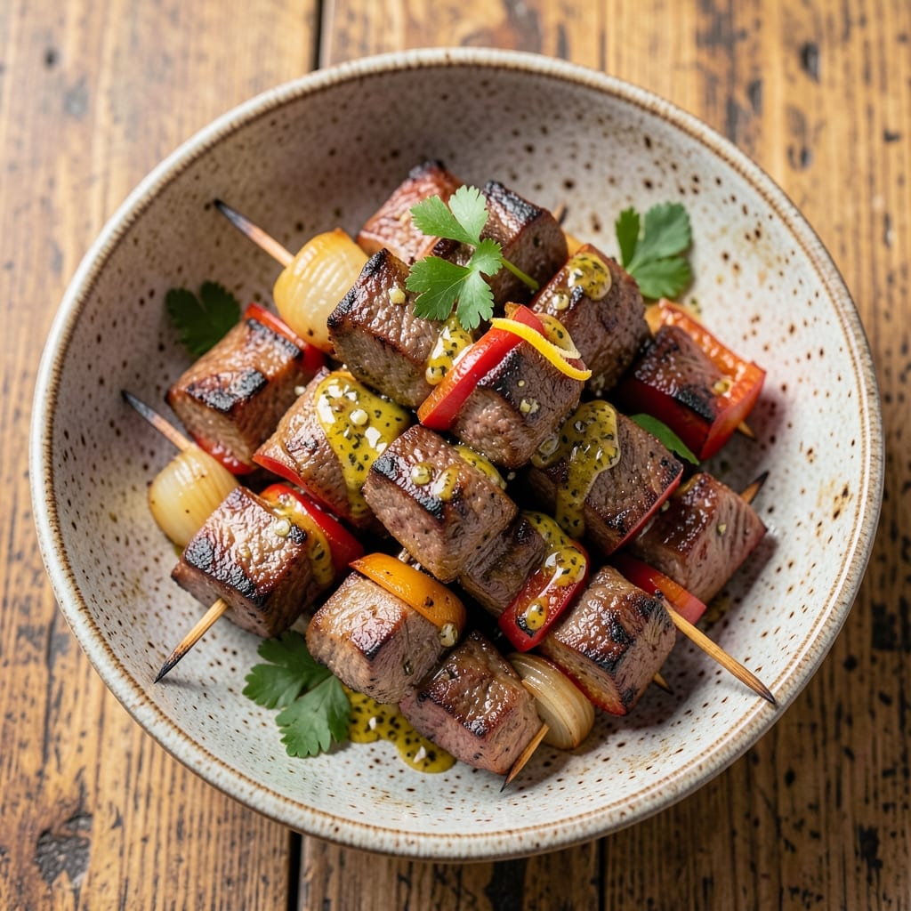 Baked Beef Kabobs Recipe: Charred Crust Meets Juicy Centers in One Pan