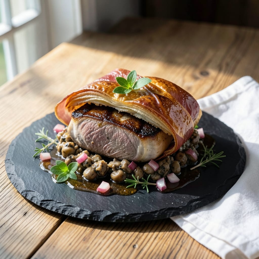 Alvin Zhou's Beef Wellington Recipe: Puff Pastry Crust With Mushroom Duxelles Magic