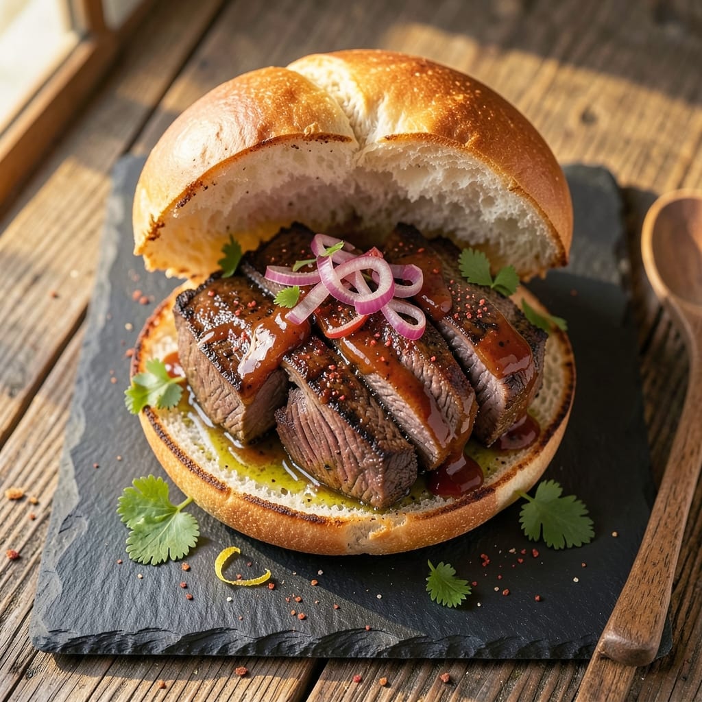 BBQ Beef On A Bun Recipe: Grilled Smoky-Sweet Bites With Crispy Buns