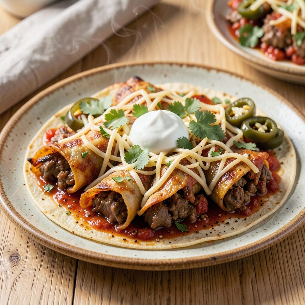 Loaded Beef Enchiladas Recipe: Smoky Cumin Crust Over Melted Cheese Layers