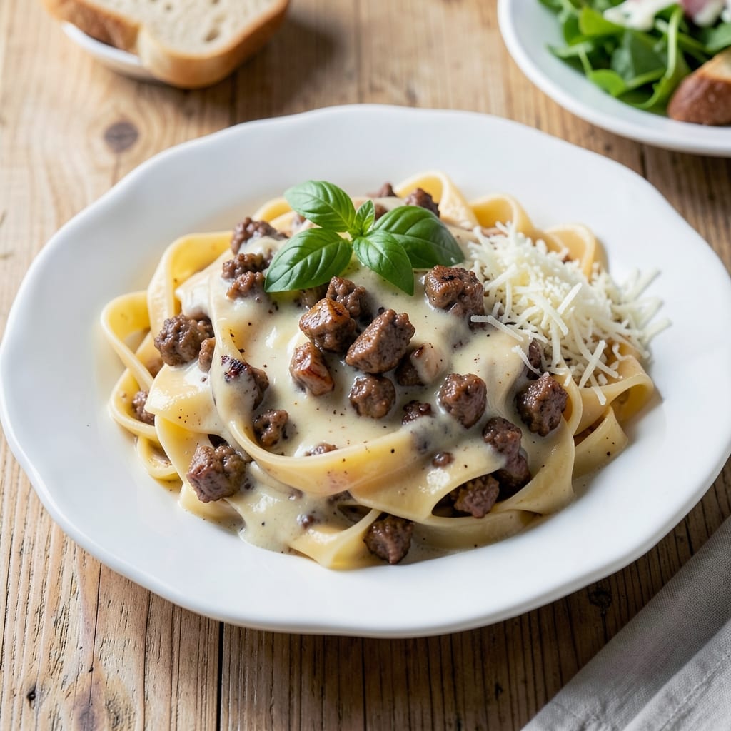 Alfredo Sauce Ground Beef Pasta Recipe: One-Pot Creamy Umami Bomb