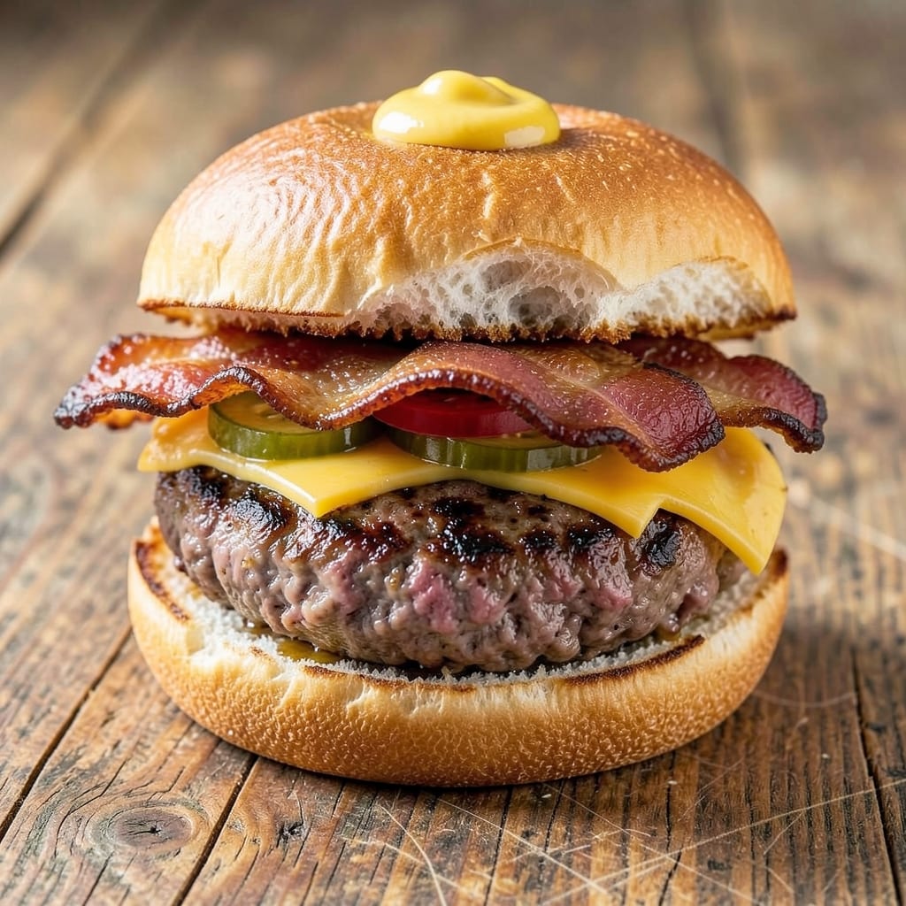 Bacon and Beef Burgers Recipe: Smoky Crust Meets Juicy Pink Centers