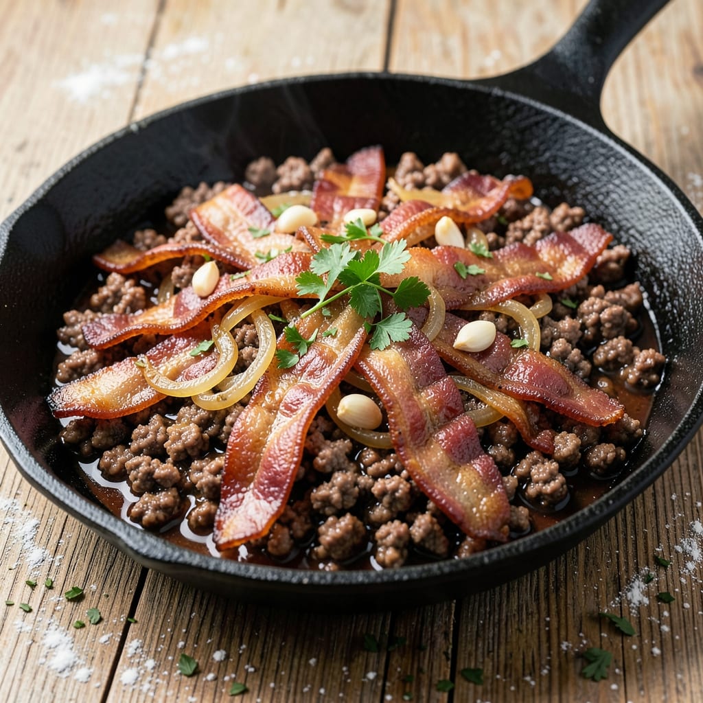 Ground Beef and Bacon Recipe: Smoky Crispy Crust With Juicy Centers