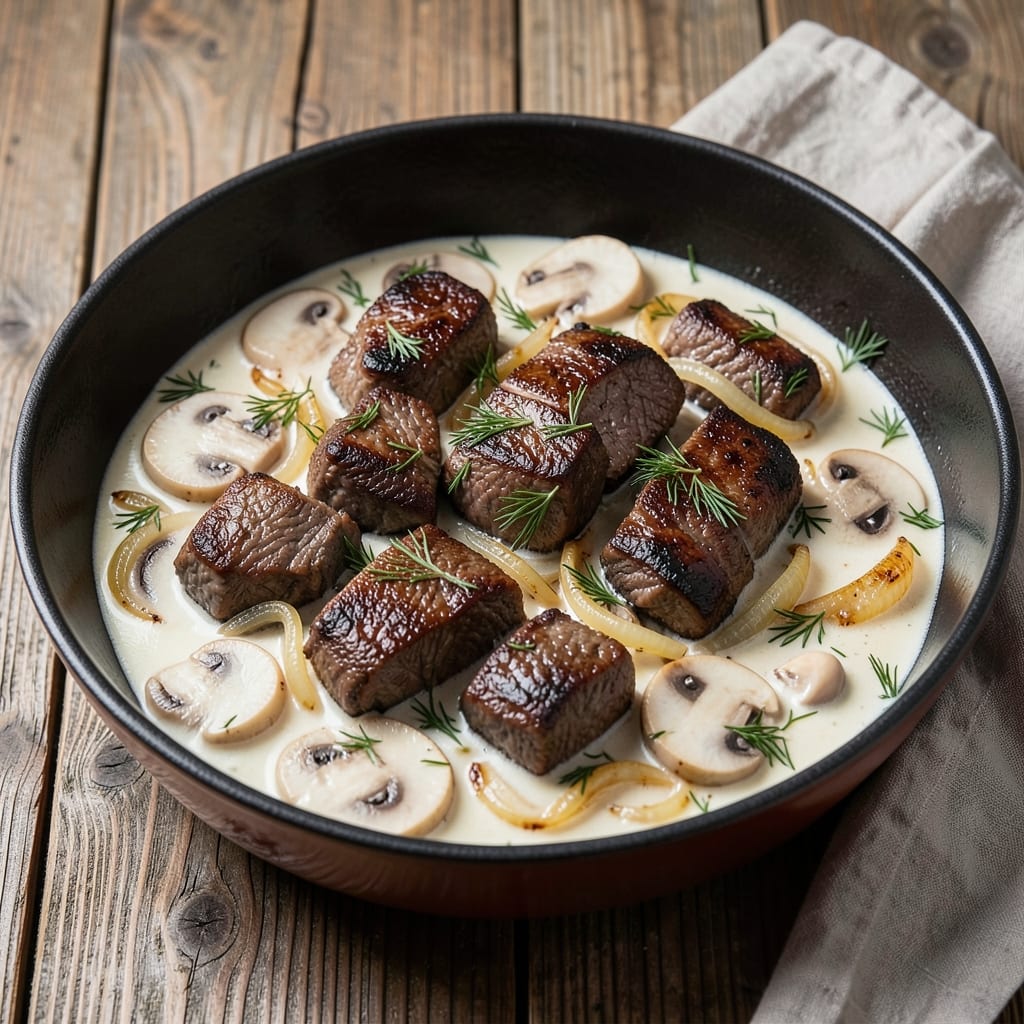 Canned Beef Stroganoff Recipe: Silky Mushroom Cream Sauce in One Pot