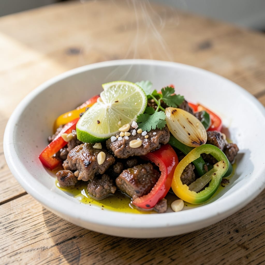 Summer Ground Beef Recipes: Zesty-Lime Skillet with Charred Peppers