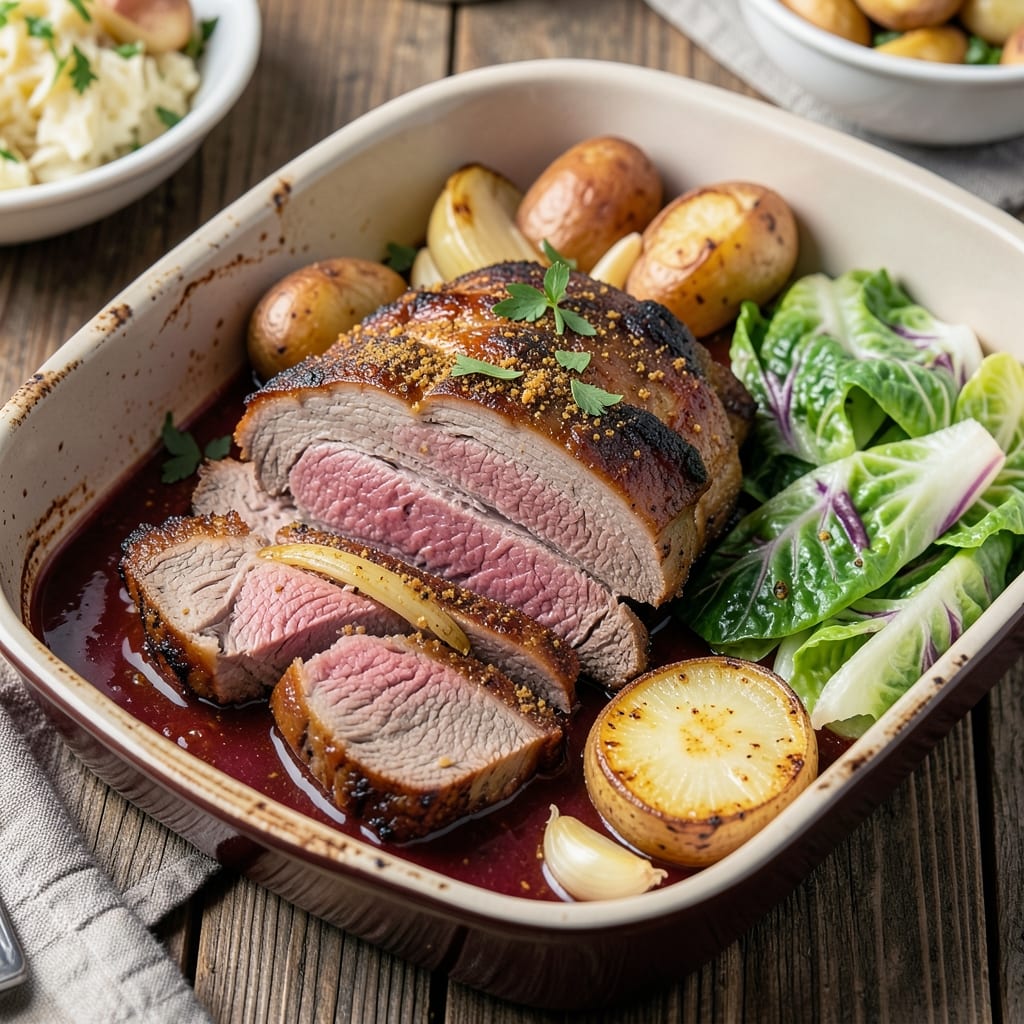 Baked Corned Beef Brisket and Cabbage Recipe: St. Patrick's Day Showstopper With Crispy Potato Topping
