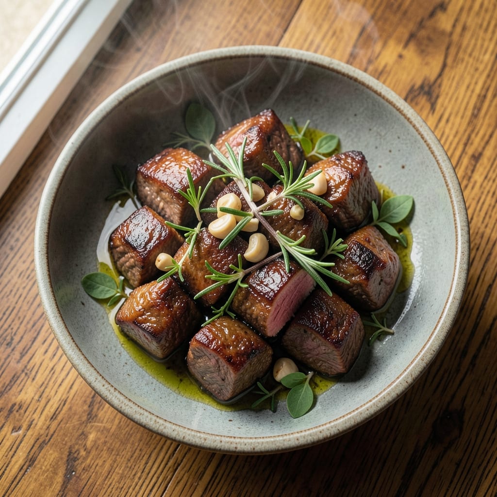 Angus Beef Chunks Recipe: Herb-Crusted Sear With Juicy Pink Centers