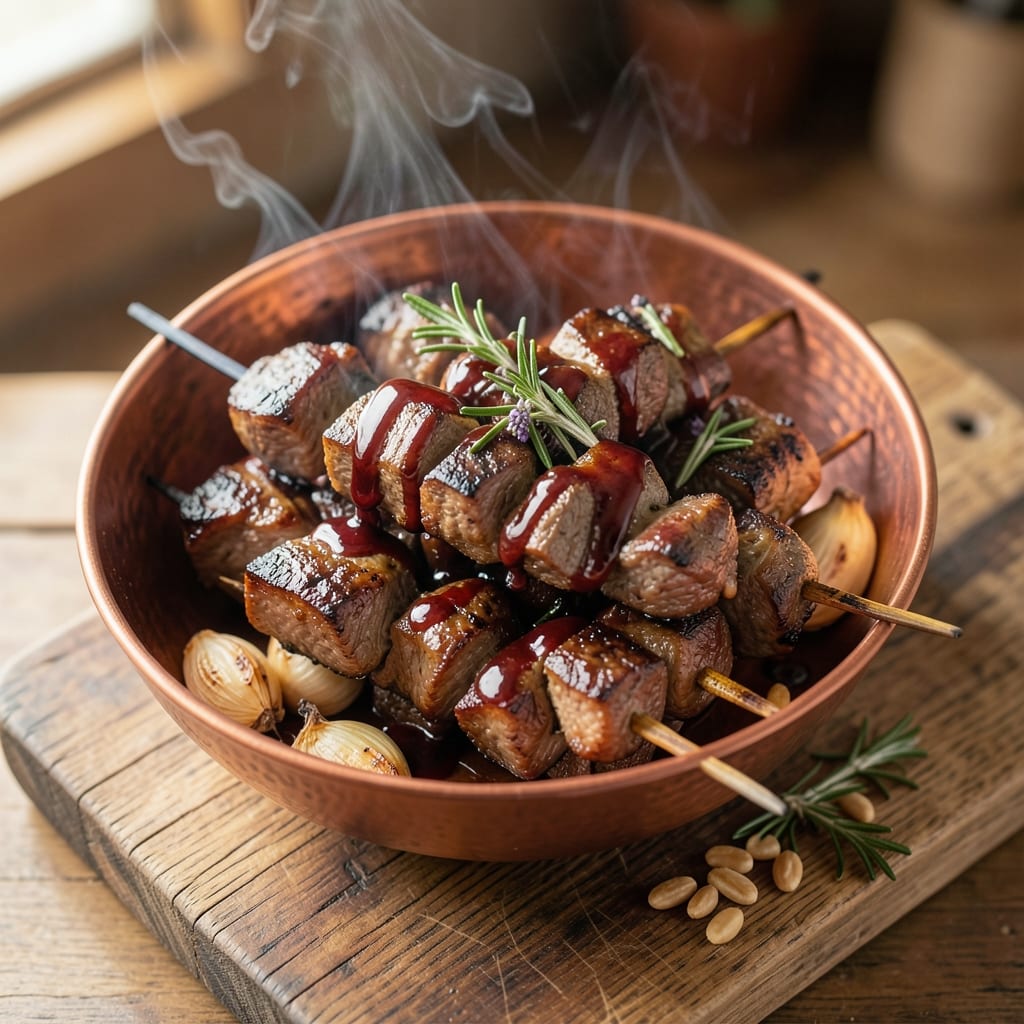 Barbecue Beef Kebabs Recipe: Skewered Smoky Sweetness With Charred Edges