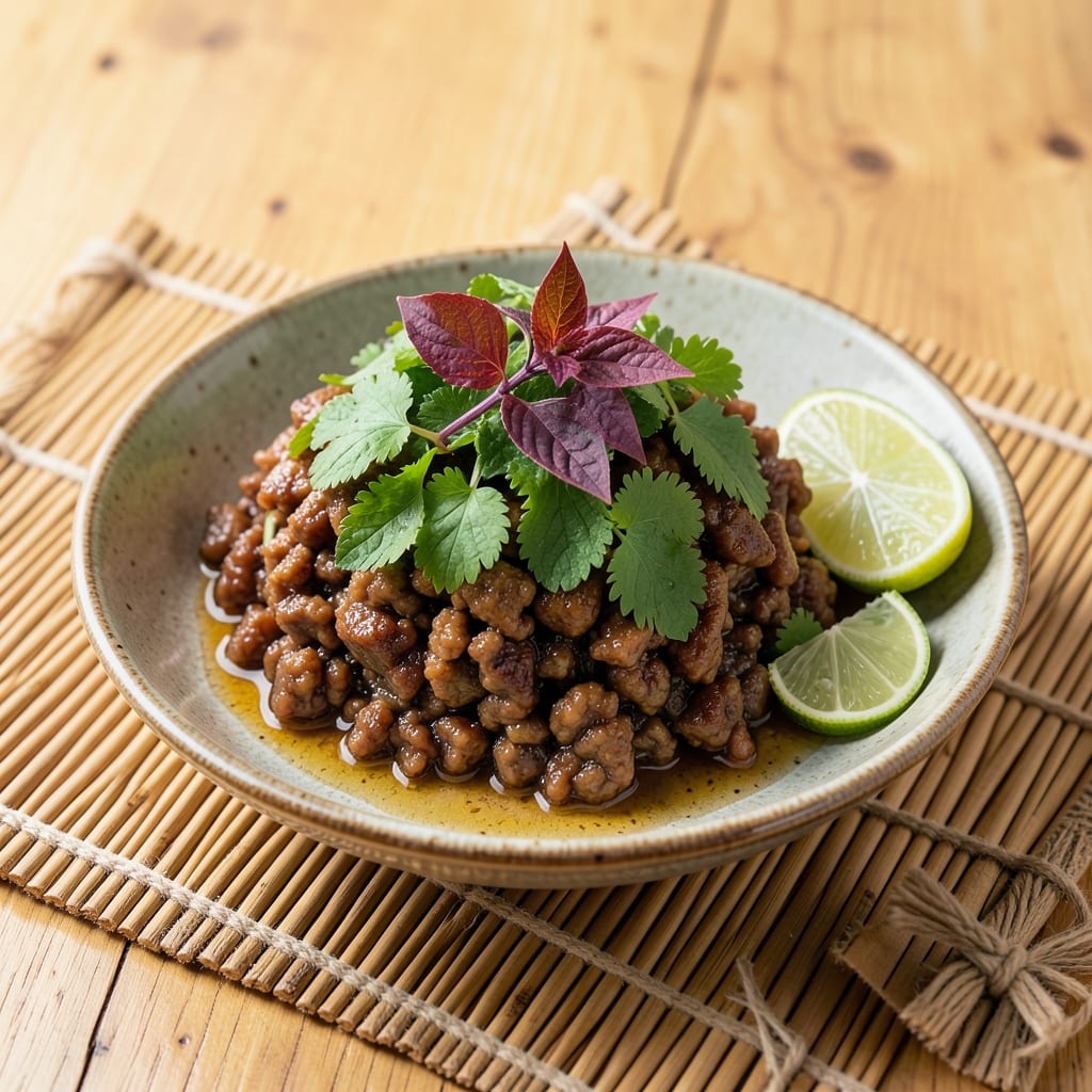 Authentic Beef Larb Recipe: Herbal Lime-Marinated Minced Meat