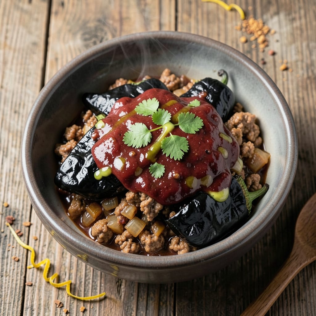 Baked Beef Chili Relleno Recipe: Crispy Tortilla Crust with Melted Cheese Layers