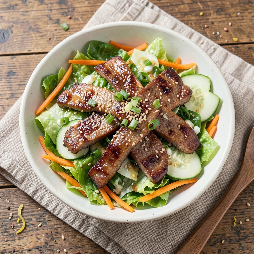 Asian Crispy Beef Salad Recipe: Crunchy Wok-Seared Bites Over Refreshing Greens