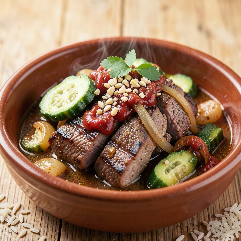 Ampalaya With Beef Pinoy Recipe: Silky Eggplant Braised in Rich Tomato-Coconut Sauce