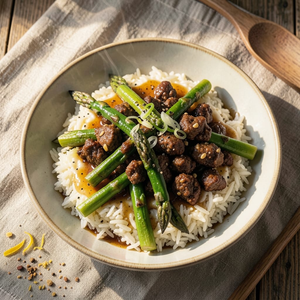 Asparagus Ground Beef Rice Recipe: One-Pan Umami Crunch in 20 Minutes