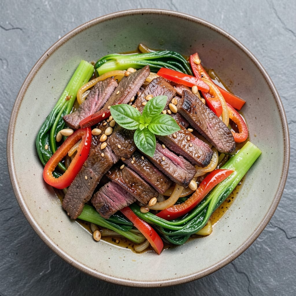 Asian Beef and Vegetable Stir Fry Recipe: Velvety Garlic-Soy Gloss With Crunchy Bok Choy