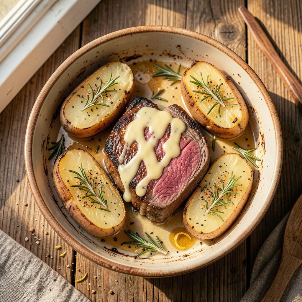 Baked Potato Beef Recipe: Crispy Shells and Juicy Pink Centers