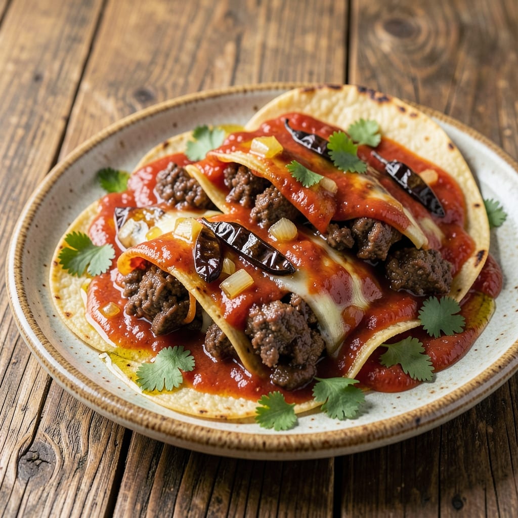 Authentic Beef Enchiladas Recipe With Red Sauce: Smoky Chipotle-Kissed Tortilla Layers
